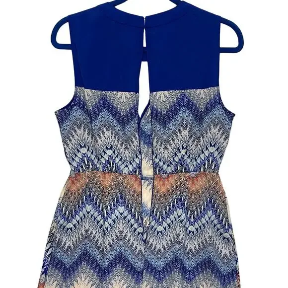BCBGMAXAZRIA Multi Zigzag Ombre Sleeveless Knee Length Dress NWT Womens 6 Chic - Picture 5 of 8